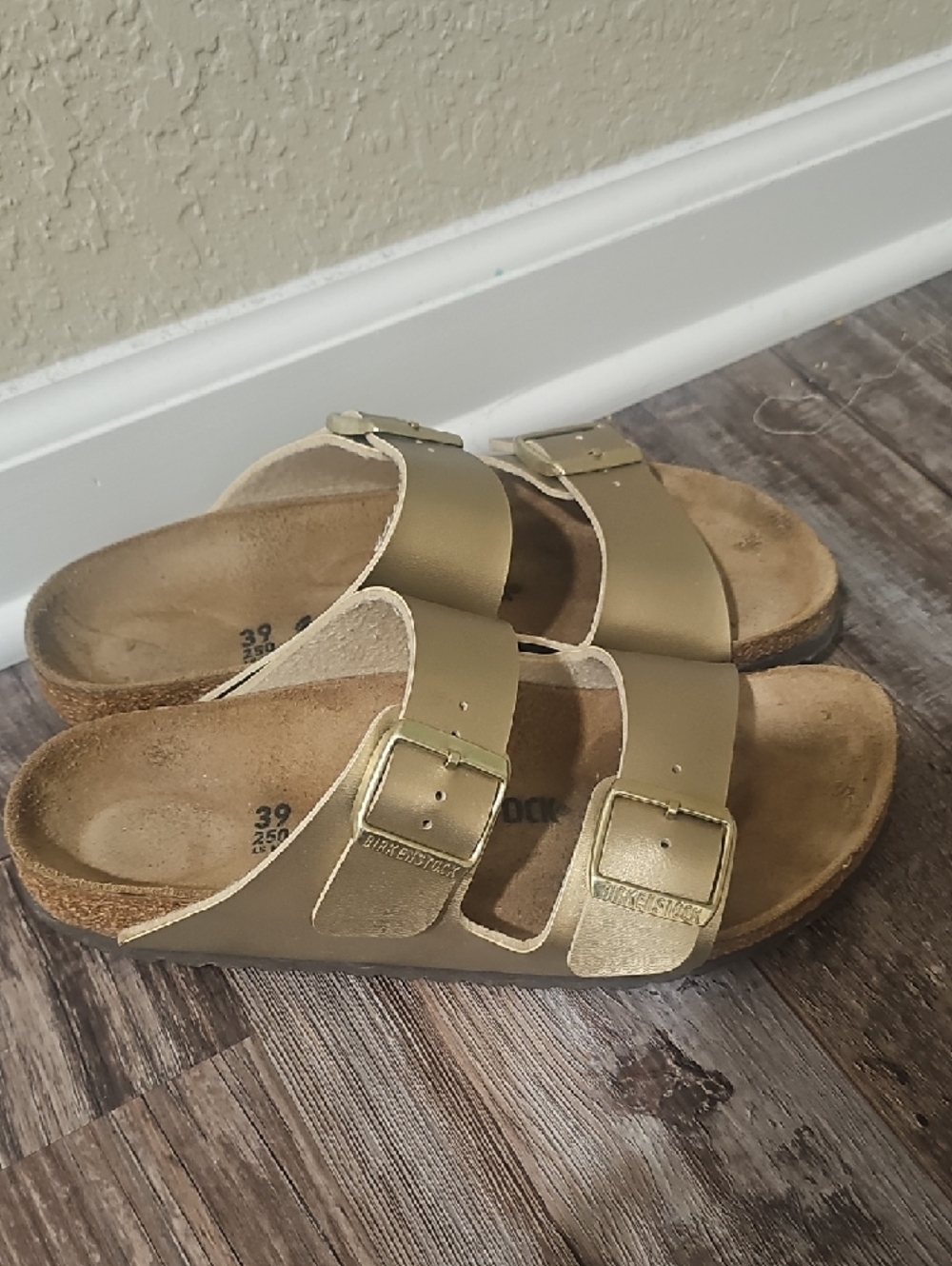 Birkenstock Women’s Two-Strap Sandals in Metallic Gold - Picture 4 of 5